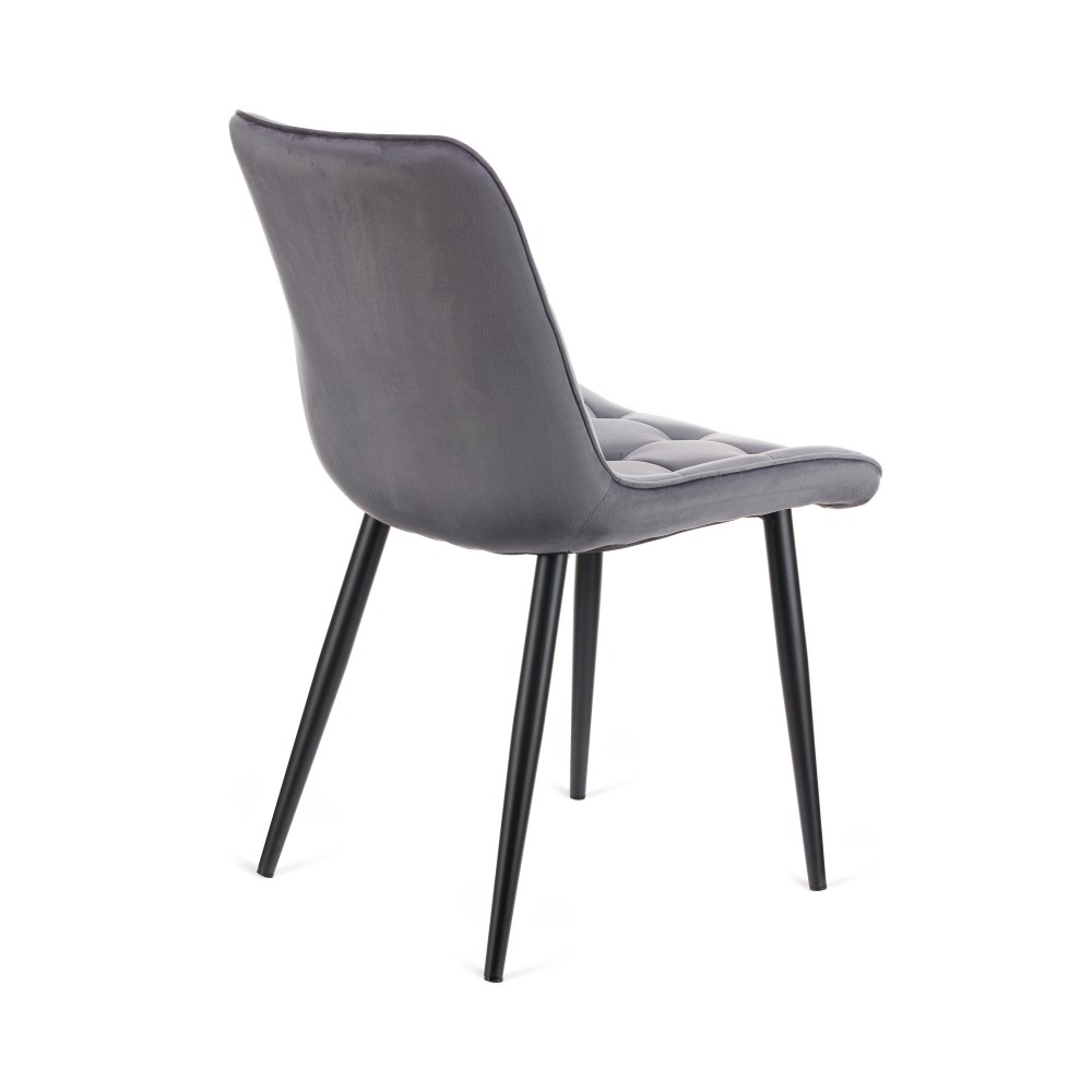 Καρέκλα Vitto γκρι βελούδο-πόδι μαύρο μέταλλο 46x62x80