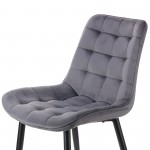 Καρέκλα Vitto γκρι βελούδο-πόδι μαύρο μέταλλο 46x62x80