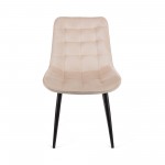 Καρέκλα Vitto μπεζ βελούδο-πόδι μαύρο μέταλλο 46x62x80