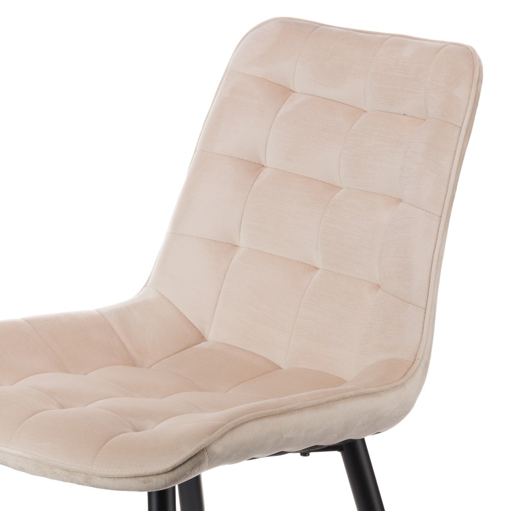 Καρέκλα Vitto μπεζ βελούδο-πόδι μαύρο μέταλλο 46x62x80