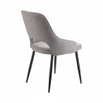 Καρέκλα Tiate γκρι μπουκλέ ύφασμα-πόδι μαύρο μέταλλο 47x51x83