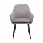 Πολυθρόνα Mari γκρι υφασμα με πόδι μετάλλου σε μαύρη απόχρωση 48x43x87