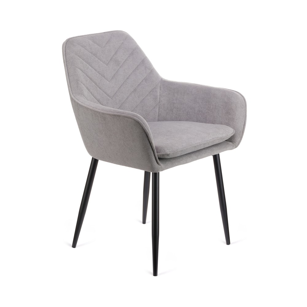 Πολυθρόνα Mari γκρι υφασμα με πόδι μετάλλου σε μαύρη απόχρωση 48x43x87