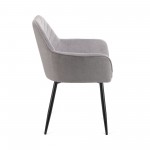 Πολυθρόνα Mari γκρι υφασμα με πόδι μετάλλου σε μαύρη απόχρωση 48x43x87