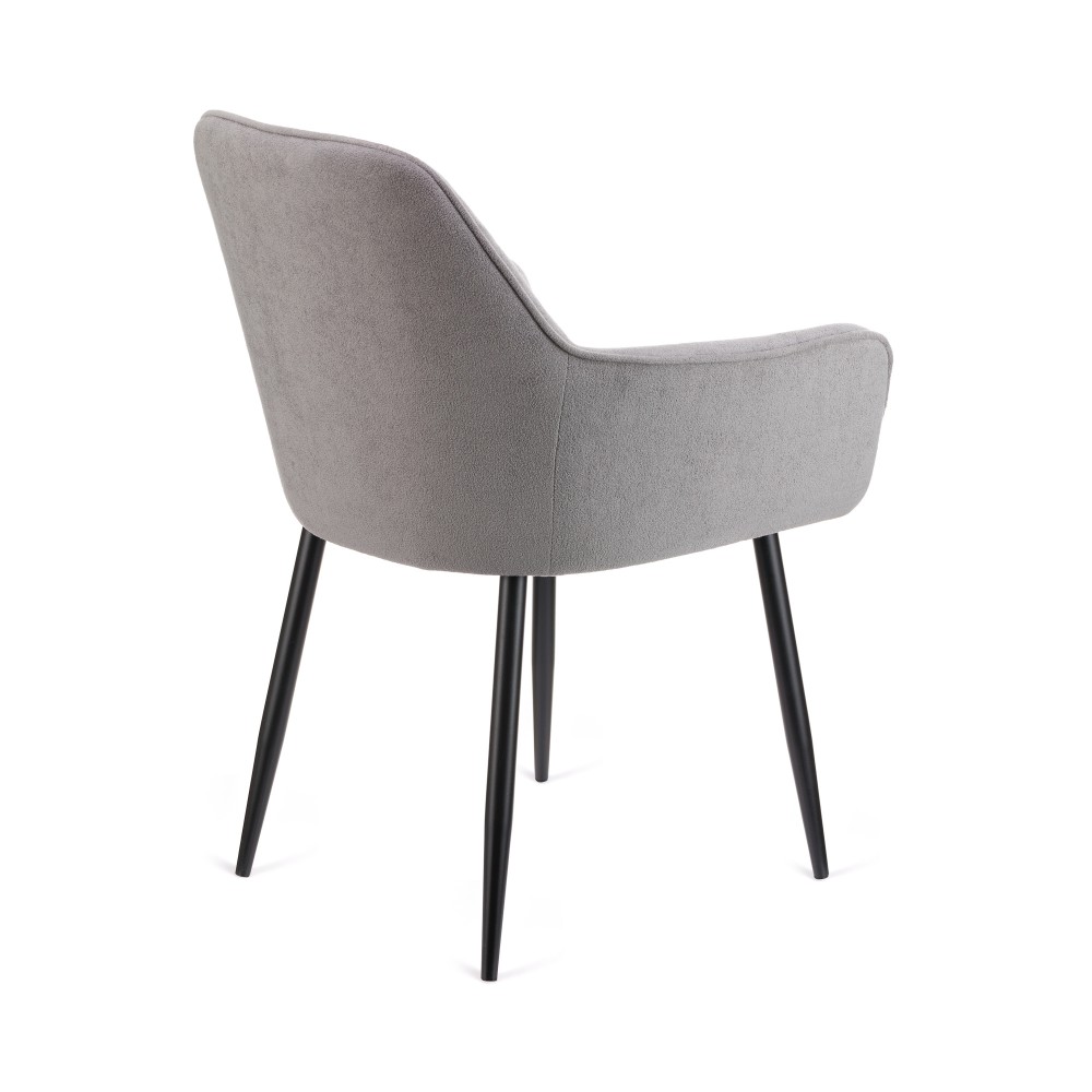 Πολυθρόνα Mari γκρι υφασμα με πόδι μετάλλου σε μαύρη απόχρωση 48x43x87