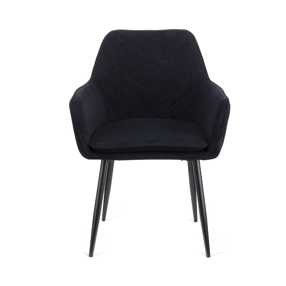 Πολυθρόνα Mari μαύρο υφασμα με πόδι μετάλλου σε μαύρη απόχρωση 48x43x87