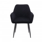 Πολυθρόνα Mari μαύρο υφασμα με πόδι μετάλλου σε μαύρη απόχρωση 48x43x87