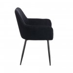 Πολυθρόνα Mari μαύρο υφασμα με πόδι μετάλλου σε μαύρη απόχρωση 48x43x87