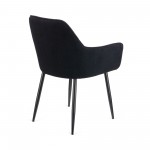 Πολυθρόνα Mari μαύρο υφασμα με πόδι μετάλλου σε μαύρη απόχρωση 48x43x87