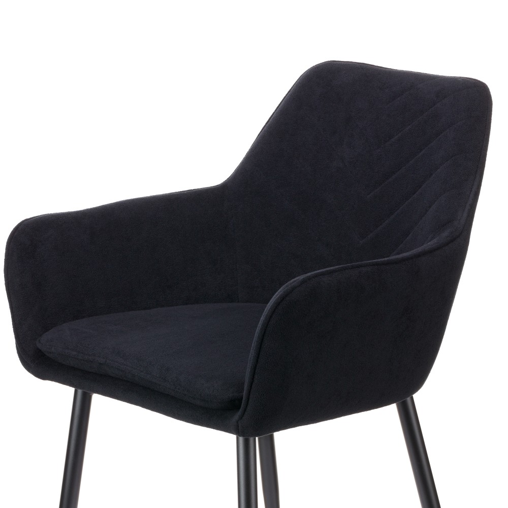 Πολυθρόνα Mari μαύρο υφασμα με πόδι μετάλλου σε μαύρη απόχρωση 48x43x87