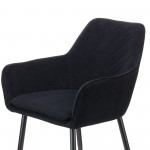 Πολυθρόνα Mari μαύρο υφασμα με πόδι μετάλλου σε μαύρη απόχρωση 48x43x87