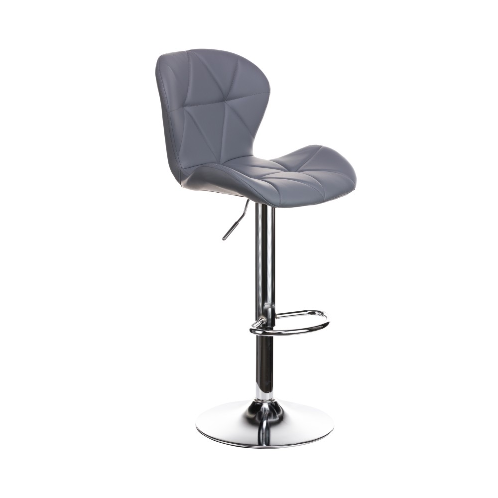 Σκαμπό μπαρ Lup pu σε γκρι χρώμα σκελετός χρωμίου 46x47x90/111