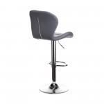 Σκαμπό μπαρ Lup pu σε γκρι χρώμα σκελετός χρωμίου 46x47x90/111