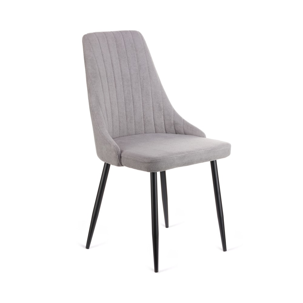 Καρέκλα Chris γκρι ύφασμα-πόδι μαύρο μέταλλο 49x55x85