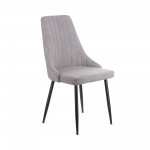 Καρέκλα Chris γκρι ύφασμα-πόδι μαύρο μέταλλο 49x55x85