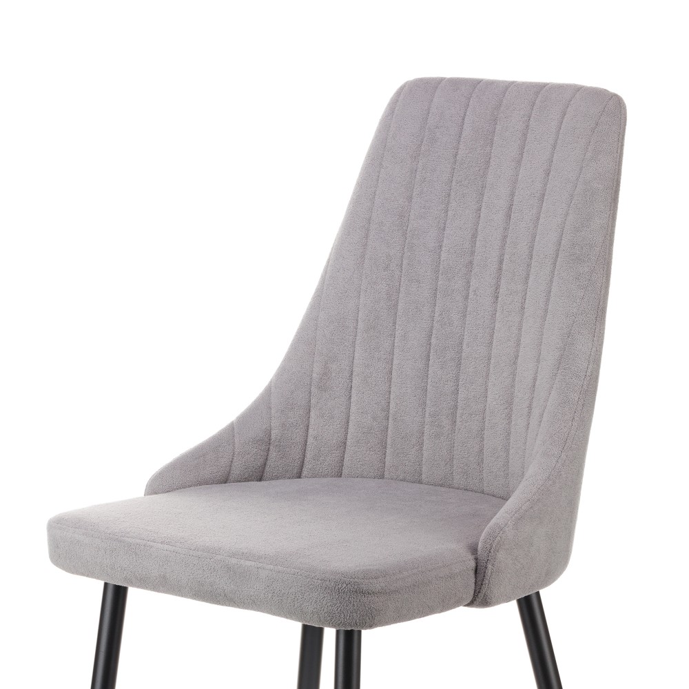 Καρέκλα Chris γκρι ύφασμα-πόδι μαύρο μέταλλο 49x55x85