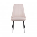 Καρέκλα Chris μπεζ ύφασμα-πόδι μαύρο μέταλλο 49x55x85