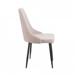Καρέκλα Chris μπεζ ύφασμα-πόδι μαύρο μέταλλο 49x55x85