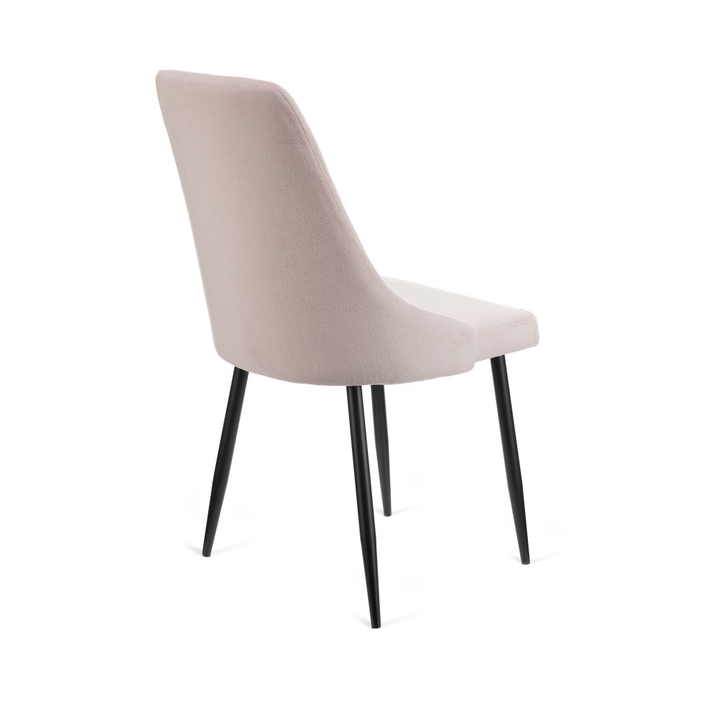 Καρέκλα Chris μπεζ ύφασμα-πόδι μαύρο μέταλλο 49x55x85