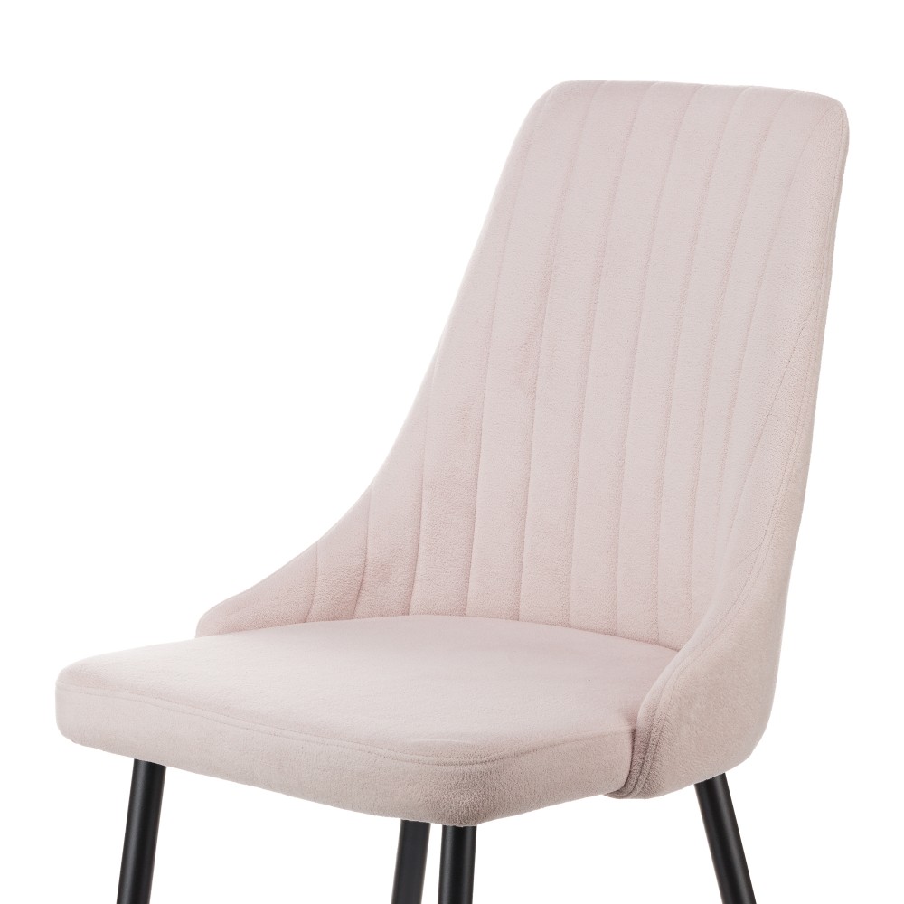 Καρέκλα Chris μπεζ ύφασμα-πόδι μαύρο μέταλλο 49x55x85