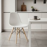 Καρέκλα Alta PP λευκό-φυσικό πόδι 46x50x82