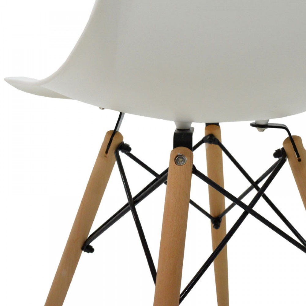 Καρέκλα Alta PP λευκό-φυσικό πόδι 46x50x82