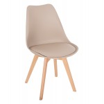 Καρέκλα Gast pp-pu σε cappuccino απόχρωση με ξύλινο πόδι σε φυσική απόχρωση 47x56,6x83