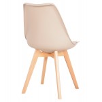 Καρέκλα Gast pp-pu σε cappuccino απόχρωση με ξύλινο πόδι σε φυσική απόχρωση 47x56,6x83