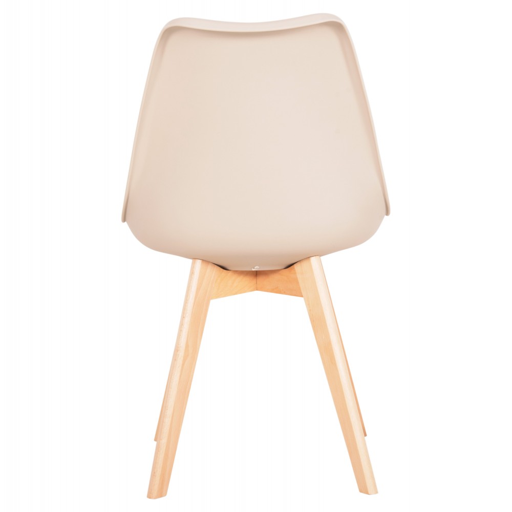 Καρέκλα Gast pp-pu σε cappuccino απόχρωση με ξύλινο πόδι σε φυσική απόχρωση 47x56,6x83