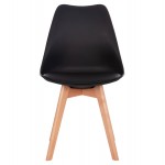 Καρέκλα Gast pp-pu σε μαύρη απόχρωση με ξύλινο πόδι σε φυσική απόχρωση 47x56,6x83