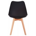 Καρέκλα Gast pp-pu σε μαύρη απόχρωση με ξύλινο πόδι σε φυσική απόχρωση 47x56,6x83