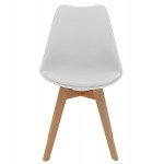 Καρέκλα Gast pp-pu σε λευκή απόχρωση με ξύλινο πόδι σε φυσική απόχρωση 47x56,6x83