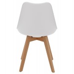 Καρέκλα Gast pp-pu σε λευκή απόχρωση με ξύλινο πόδι σε φυσική απόχρωση 47x56,6x83