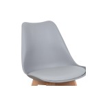 Καρέκλα Gast pp-pu σε γκρι απόχρωση με ξύλινο πόδι σε φυσική απόχρωση 47x56,6x83