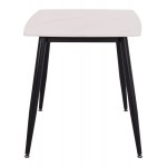 Τραπέζι Rav λευκό μαρμάρου sintered stone-μαύρο μέταλλο 120x70x75