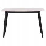 Τραπέζι Rav λευκό μαρμάρου sintered stone-μαύρο μέταλλο 120x70x75