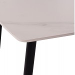 Τραπέζι Rav λευκό μαρμάρου sintered stone-μαύρο μέταλλο 120x70x75