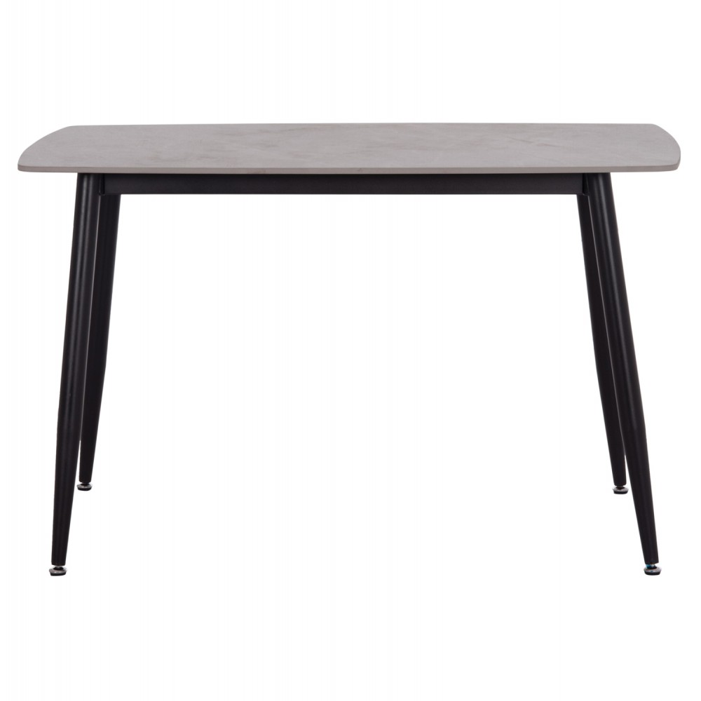 Τραπέζι Rav γκρι μαρμάρου sintered stone-μαύρο μέταλλο 120x70x75