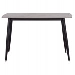 Τραπέζι Rav γκρι μαρμάρου sintered stone-μαύρο μέταλλο 120x70x75