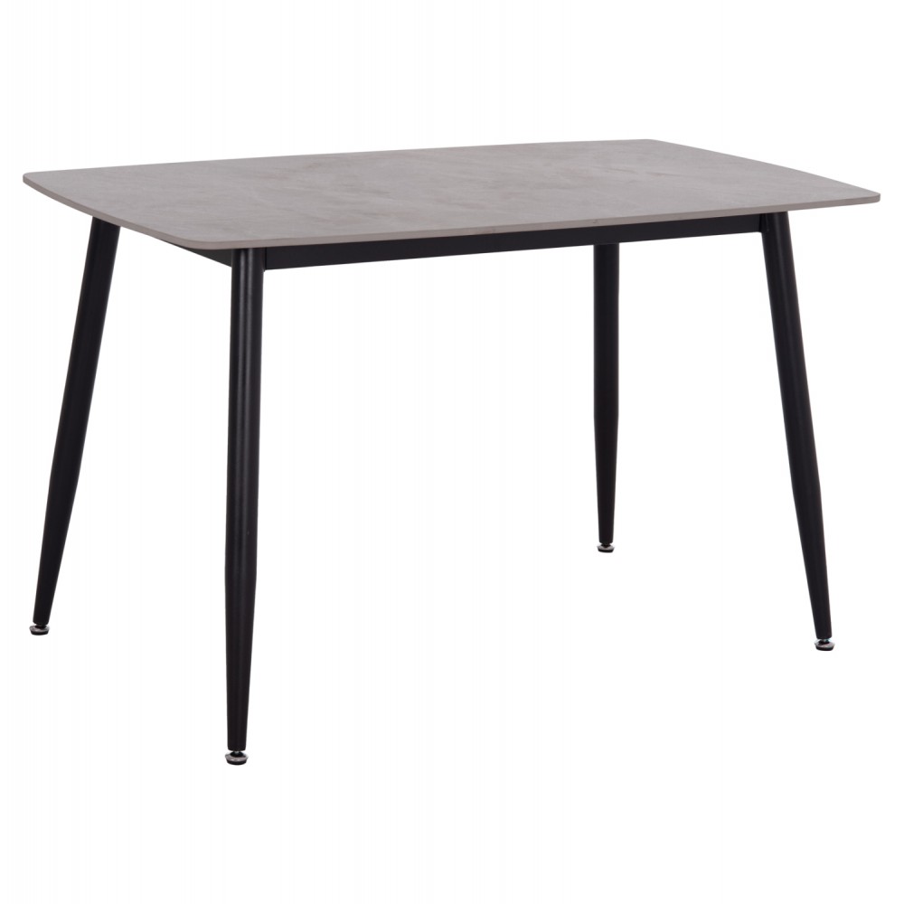 Τραπέζι Rav γκρι μαρμάρου sintered stone-μαύρο μέταλλο 120x70x75