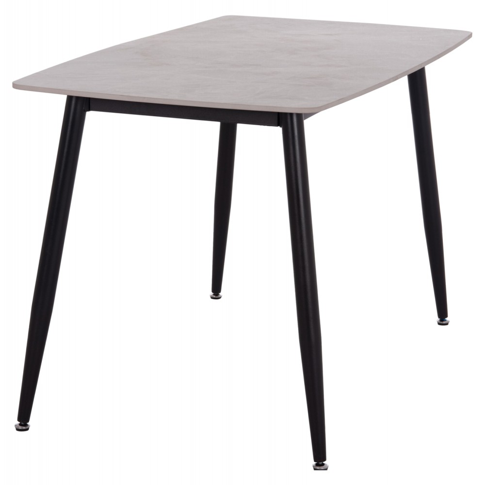 Τραπέζι Rav γκρι μαρμάρου sintered stone-μαύρο μέταλλο 120x70x75
