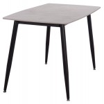 Τραπέζι Rav γκρι μαρμάρου sintered stone-μαύρο μέταλλο 120x70x75