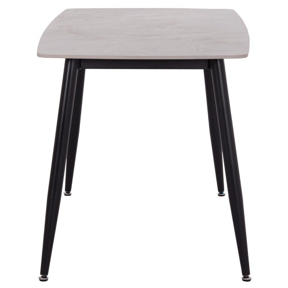 Τραπέζι Rav γκρι μαρμάρου sintered stone-μαύρο μέταλλο 120x70x75