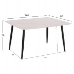 Τραπέζι Rav λευκό μαρμάρου sintered stone-μαύρο μέταλλο 140x80x75