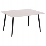 Τραπέζι Rav λευκό μαρμάρου sintered stone-μαύρο μέταλλο 140x80x75