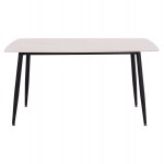 Τραπέζι Rav λευκό μαρμάρου sintered stone-μαύρο μέταλλο 140x80x75