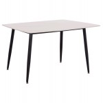 Τραπέζι Rav λευκό μαρμάρου sintered stone-μαύρο μέταλλο 140x80x75