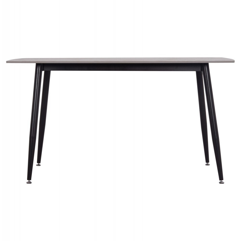 Τραπέζι Rav γκρι μαρμάρου sintered stone-μαύρο μέταλλο 140x80x75