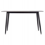 Τραπέζι Rav γκρι μαρμάρου sintered stone-μαύρο μέταλλο 140x80x75