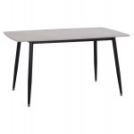 Τραπέζι Rav γκρι μαρμάρου sintered stone-μαύρο μέταλλο 140x80x75